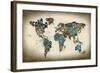 Paint Splashes Text Map of the World-Michael Tompsett-Framed Art Print