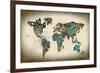 Paint Splashes Text Map of the World-Michael Tompsett-Framed Art Print