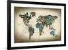 Paint Splashes Text Map of the World-Michael Tompsett-Framed Art Print