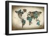 Paint Splashes Text Map of the World-Michael Tompsett-Framed Art Print