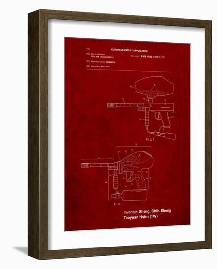 Paintball Gun Patent Art-Cole Borders-Framed Art Print