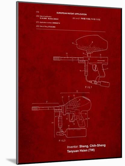 Paintball Gun Patent Art-Cole Borders-Mounted Art Print