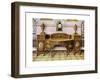 Painted and Inlaid Satinwood Sideboard and Mahogany Bracket Clock, 1911-1912-Edwin Foley-Framed Giclee Print