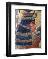 Painted Bas-Relief Depicting Goddess Hathor from the Valley of the Kings, Tomb of Seti I-null-Framed Premium Giclee Print