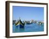 Painted Boats in the Harbour at Marsaxlokk, Malta, Mediterranean, Europe-Nigel Francis-Framed Photographic Print
