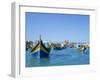 Painted Boats in the Harbour at Marsaxlokk, Malta, Mediterranean, Europe-Nigel Francis-Framed Photographic Print