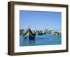 Painted Boats in the Harbour at Marsaxlokk, Malta, Mediterranean, Europe-Nigel Francis-Framed Photographic Print