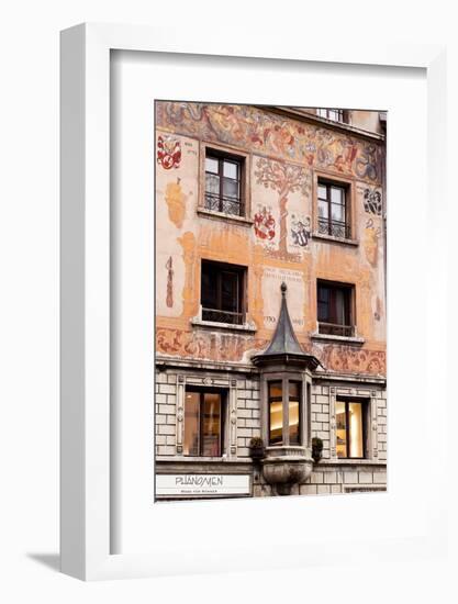 Painted Building Facades in the City of Lucerne, Switzerland, Europe-Julian Elliott-Framed Photographic Print