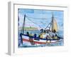 Painted Ceramic Tiles of a Fishing Boat, Algarve, Portugal-Merrill Images-Framed Premium Photographic Print