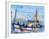 Painted Ceramic Tiles of a Fishing Boat, Algarve, Portugal-Merrill Images-Framed Photographic Print