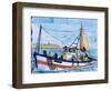 Painted Ceramic Tiles of a Fishing Boat, Algarve, Portugal-Merrill Images-Framed Photographic Print