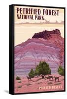 Painted Desert - Petrified Forest National Park-Lantern Press-Framed Stretched Canvas