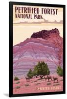 Painted Desert - Petrified Forest National Park-Lantern Press-Framed Art Print