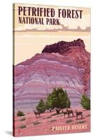 Painted Desert - Petrified Forest National Park-Lantern Press-Stretched Canvas