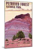 Painted Desert - Petrified Forest National Park-Lantern Press-Mounted Art Print