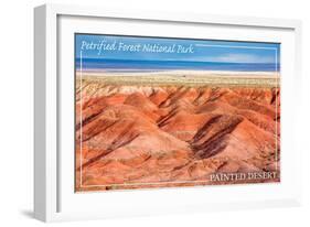 Painted Desert - Petrified Forest National Park-Lantern Press-Framed Art Print