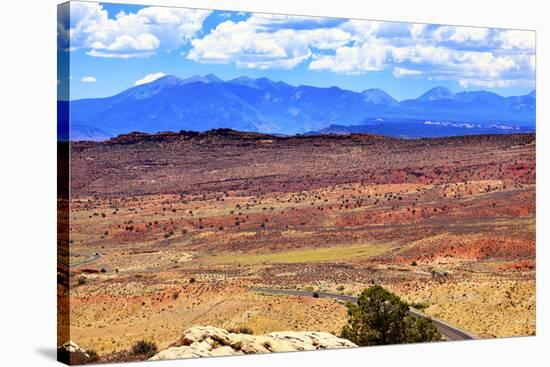 Painted Desert Yellow Grass Lands Orange Sandstone La Salle Mountains Arches National Park Moab Uta-BILLPERRY-Stretched Canvas