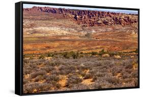 Painted Desert Yellow Grass Lands Orange Sandstone Red Fiery Furnace Arches National Park Moab Utah-BILLPERRY-Framed Stretched Canvas