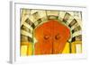 Painted Door, Tunisia, North Africa-Nico Tondini-Framed Photographic Print