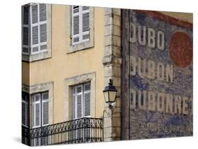 Painted Dubonnet Advert on the Wall of a Building, Belves, Aquitaine, Dordogne, France, Europe-Peter Richardson-Stretched Canvas
