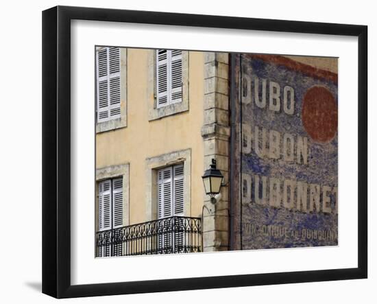 Painted Dubonnet Advert on the Wall of a Building, Belves, Aquitaine, Dordogne, France, Europe-Peter Richardson-Framed Photographic Print