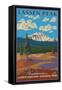 Painted Dunes Scene, Mount Lassen, California-Lantern Press-Framed Stretched Canvas