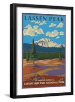 Painted Dunes Scene, Mount Lassen, California-Lantern Press-Framed Art Print