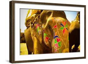 Painted Elephant, Amer Fort, Jaipur, India, Asia-Laura Grier-Framed Photographic Print