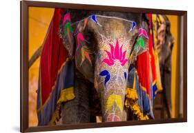 Painted Elephant, Amer Fort, Jaipur, Rajasthan, India, Asia-Laura Grier-Framed Photographic Print