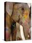 Painted Elephant, Close up of Head, Jaipur, Rajasthan, India-Bruno Morandi-Stretched Canvas