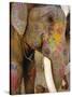 Painted Elephant, Close up of Head, Jaipur, Rajasthan, India-Bruno Morandi-Stretched Canvas