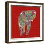 Painted Elephant Diamond-Sharon Turner-Framed Art Print