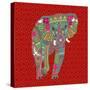 Painted Elephant Diamond-Sharon Turner-Stretched Canvas