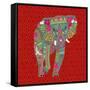 Painted Elephant Diamond-Sharon Turner-Framed Stretched Canvas