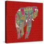 Painted Elephant Diamond-Sharon Turner-Stretched Canvas