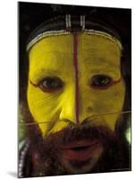 Painted Face of Native in the Huli Wigmen Tribe, Tari, Papua New Guinea-Bill Bachmann-Mounted Photographic Print