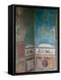 Painted Frescoes, Pompei, Campania, Italy-Walter Bibikow-Framed Stretched Canvas