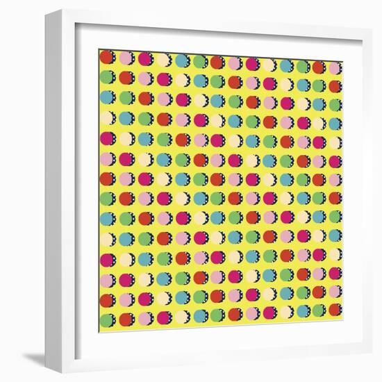 Painted Garden Crazy Dots Yellow-Jyotsna Warikoo-Framed Giclee Print