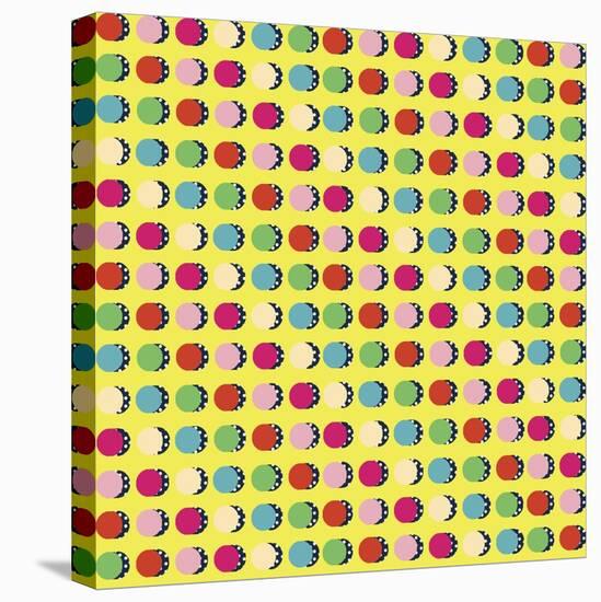 Painted Garden Crazy Dots Yellow-Jyotsna Warikoo-Stretched Canvas