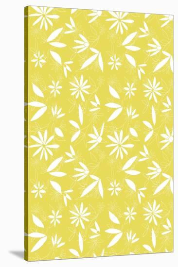 Painted Garden Yellow Floral-Jyotsna Warikoo-Stretched Canvas