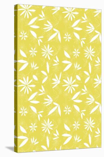 Painted Garden Yellow Floral-Jyotsna Warikoo-Stretched Canvas