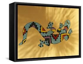 Painted Gecko Lizard on Wall, Tucson, Arizona, USA-Merrill Images-Framed Stretched Canvas