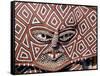 Painted Geometric Mask, Zimbabwe-Claudia Adams-Framed Stretched Canvas