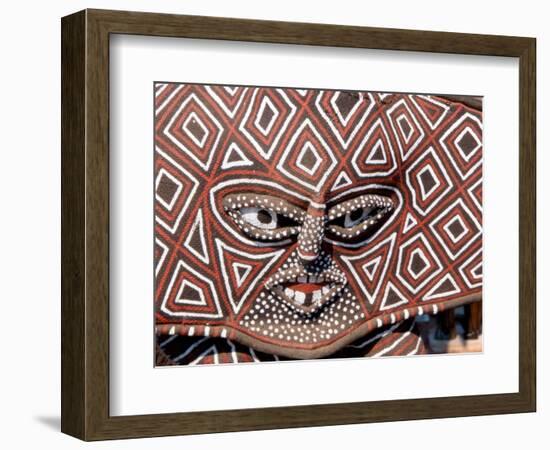 Painted Geometric Mask, Zimbabwe-Claudia Adams-Framed Photographic Print