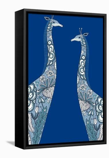 Painted Giraffes-null-Framed Stretched Canvas