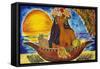 Painted Glass Depicting Polynesian Woman-null-Framed Stretched Canvas