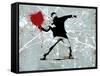 Painted heart Thrower-Banksy-Framed Stretched Canvas