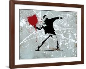 Painted heart Thrower-Banksy-Framed Giclee Print