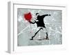 Painted heart Thrower-Banksy-Framed Premium Giclee Print