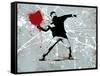 Painted heart Thrower-Banksy-Framed Stretched Canvas